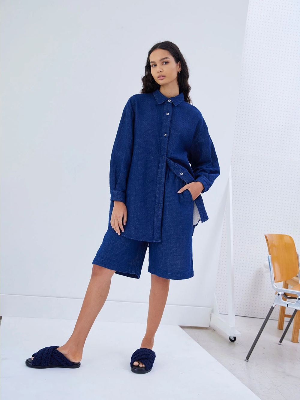 Atelier Delphine Oversized Shirt Jacket - Indigo
